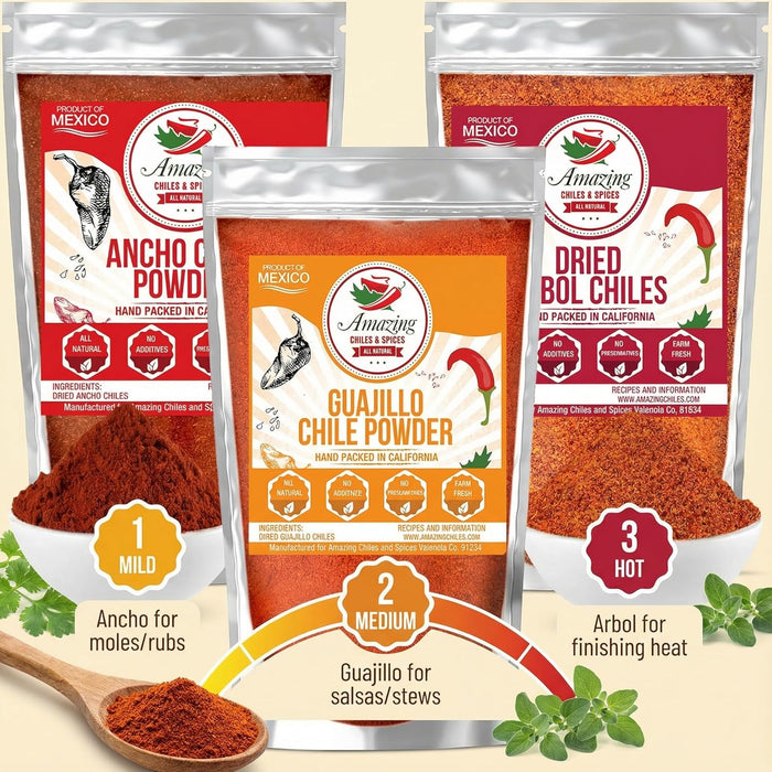 Ancho, Guajillo, Arbol Variety Pack Pouch