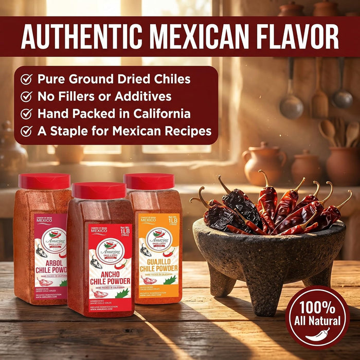 Ancho, Guajillo, Arbol Variety Pack Bottles