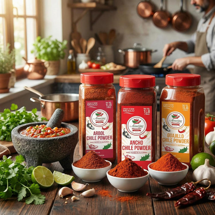 Ancho, Guajillo, Arbol Variety Pack Bottles