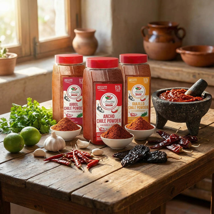Ancho, Guajillo, Arbol Variety Pack Bottles