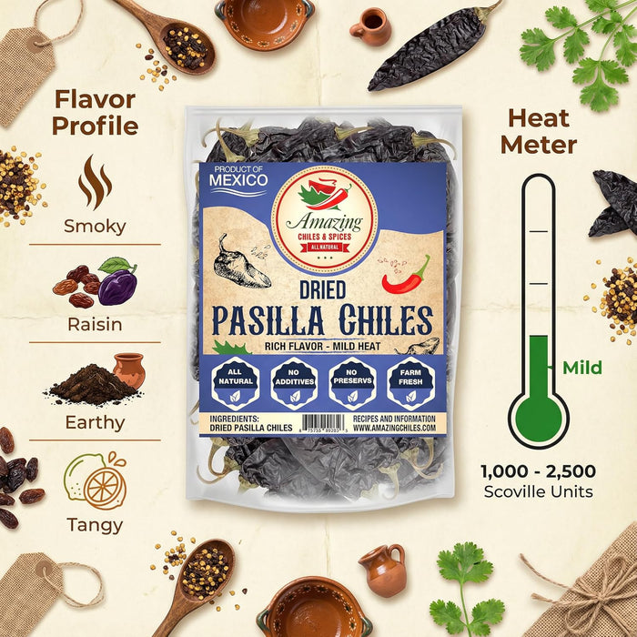Pasilla Negro Chile Peppers Dried Whole
