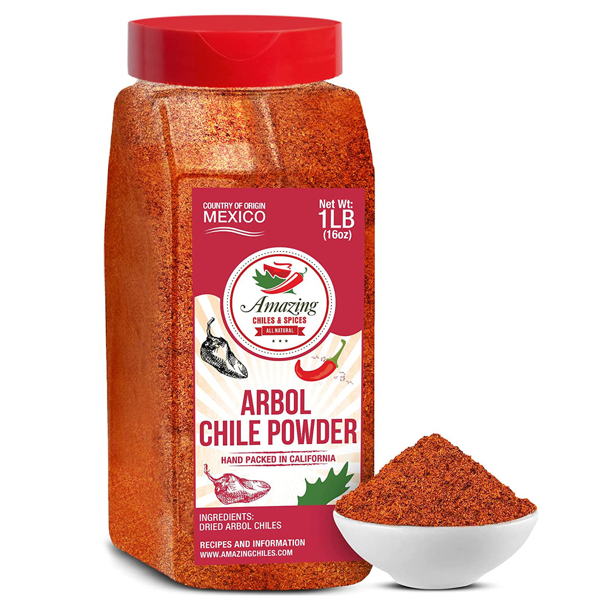 Arbol Chile Powder Bottle — Amazing Chiles and Spices