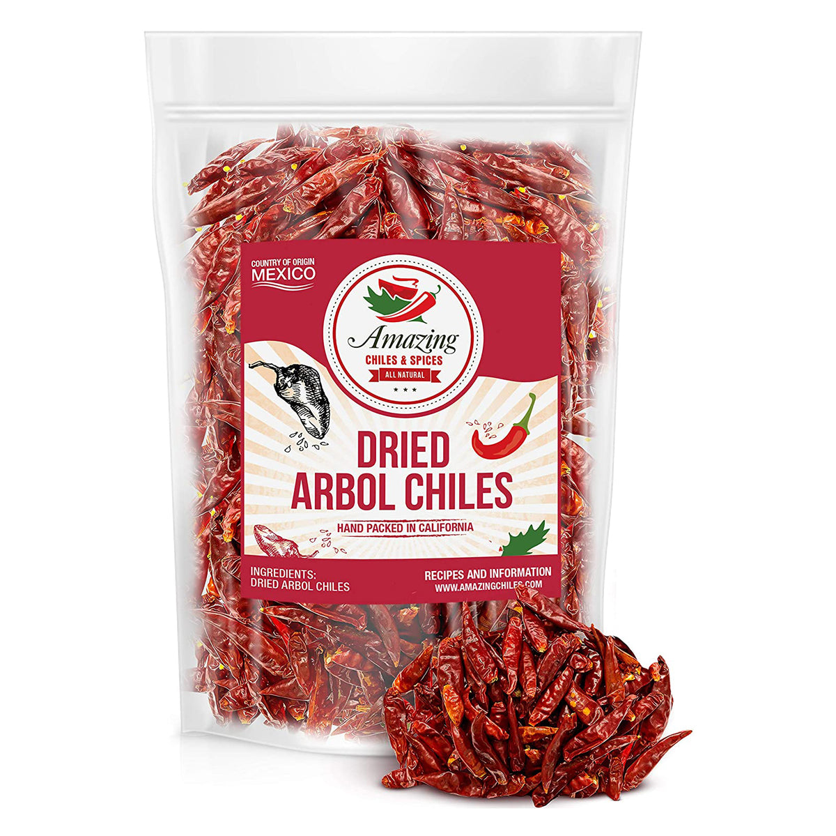 Chile De Arbol Peppers Dried Whole — Amazing Chiles and Spices